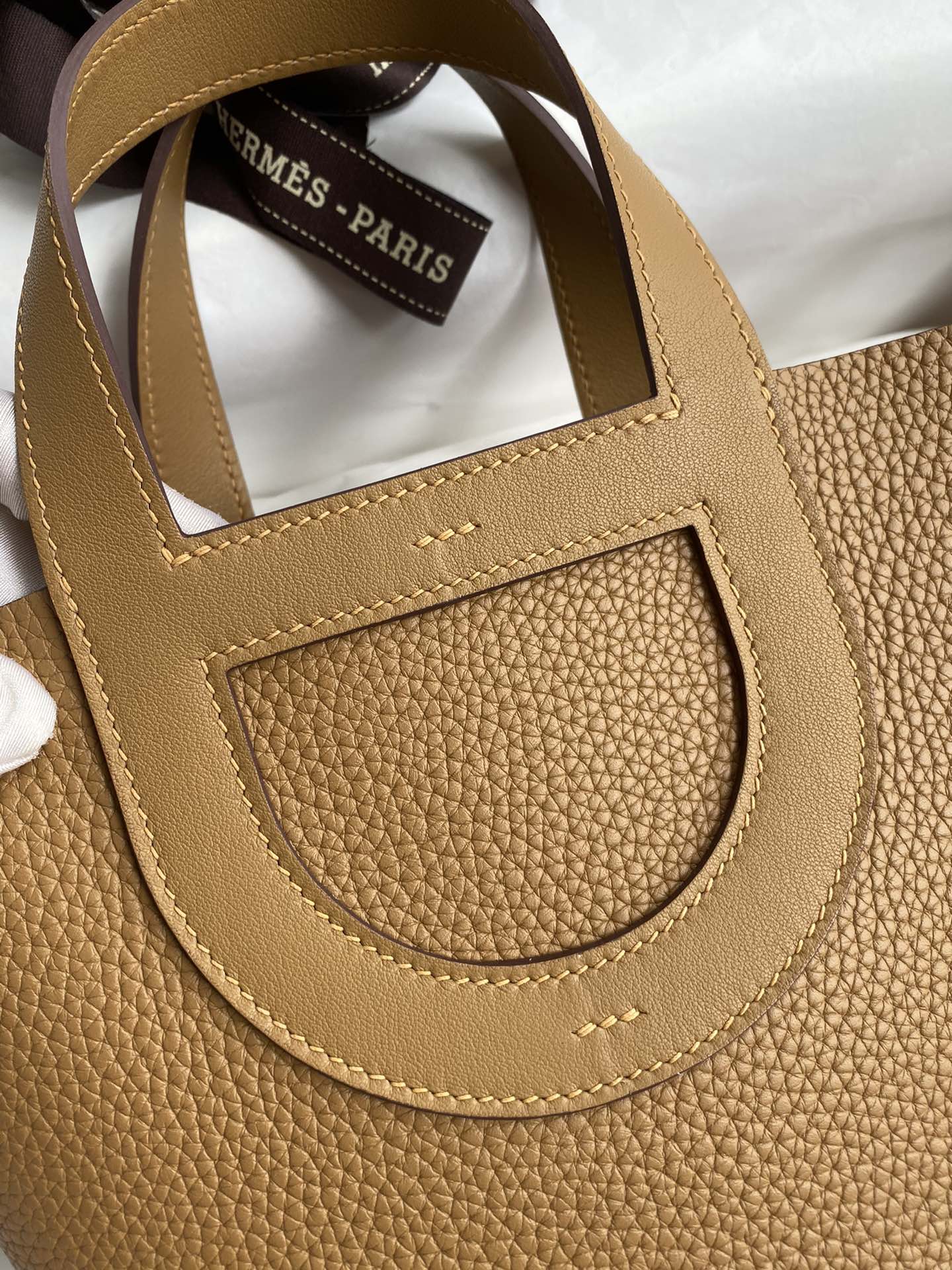 Hermes In The Loop 18 Bag In Biscuit Clemence Leather